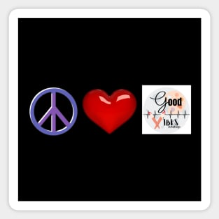 Peace love good vibes artshop Sticker